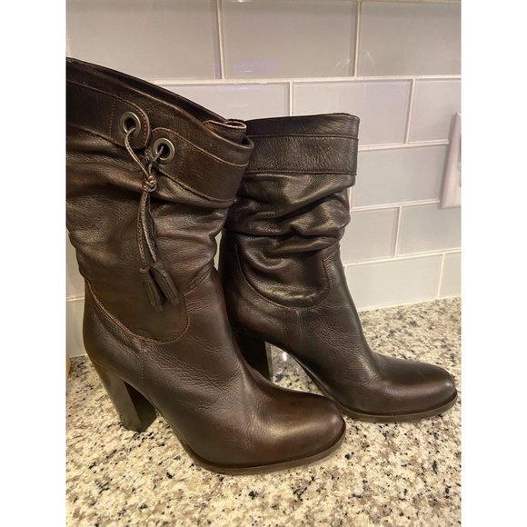 Marella Womens Brown Leather Boots Made in Italy Size 37/7 - Picture 1 of 10